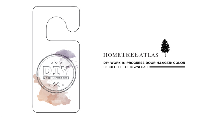 DIY Work In Progress Door Hanger Color